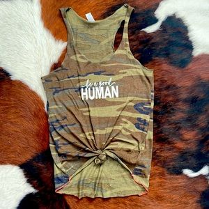Be a Good Human Camo Tank